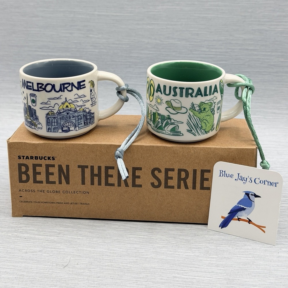 Starbucks Australia Melbourne Been There Mini Mugs 2oz Set  2 Ornament Gift Box